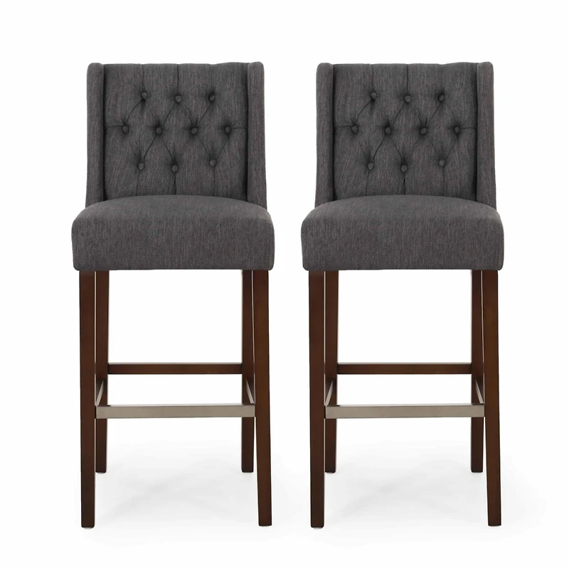 Set of 2 Bar Stools with 30.5" Seat Height and Backrest, Perfect for Kitchen Island or Home Bar -The Pop Home