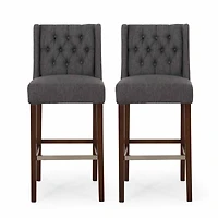 Set of 2 Bar Stools with 30.5" Seat Height and Backrest, Perfect for Kitchen Island or Home Bar -The Pop Home