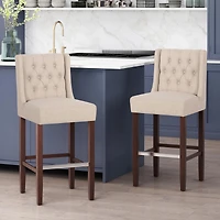Set of 2 Counter Height Bar Stool with Backrest,Bar Chairs for Kitchen Island or Home Bar-The Pop