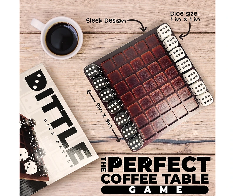 Swooc Games - Dittle - Dice Battle | Ages 6+ | Unique Wooden Coffee Table Games For Adults And Family | Best Board Games For Kids