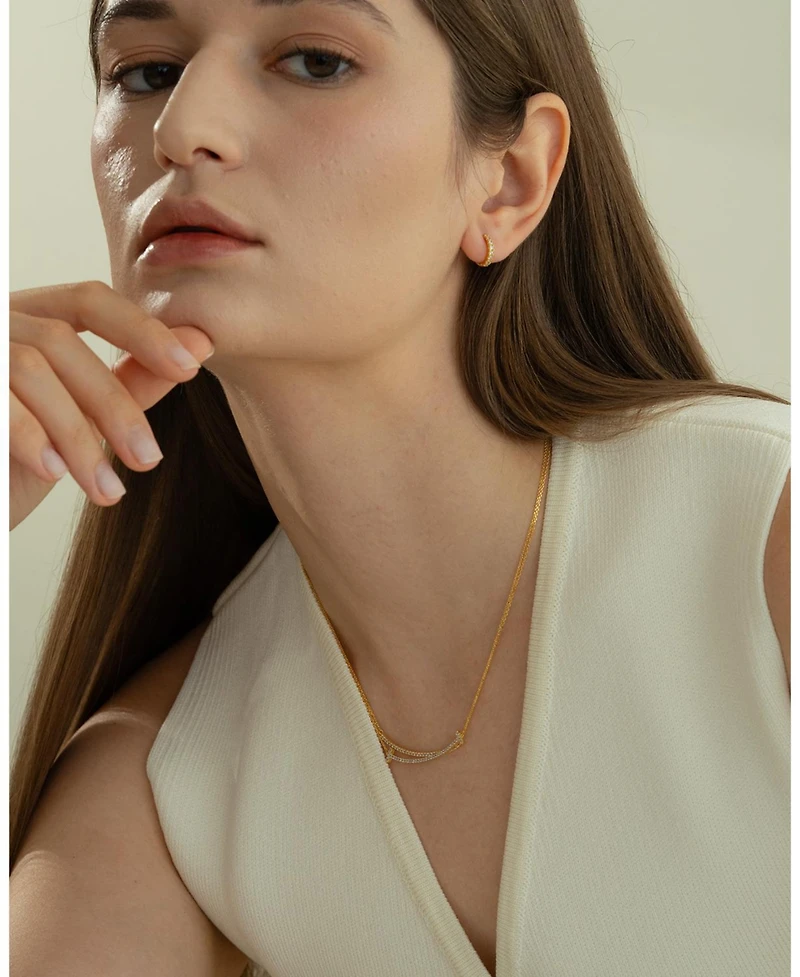 Sterling Silver 18k Gold Plated Daphne Necklace – Perfect Summer Gift, Minimalist Summer Jewelry