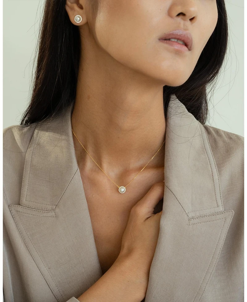 Sterling Silver 18k Gold Plated Eleanor Pearl Necklace – Effortless Elegance, Beach Vibes