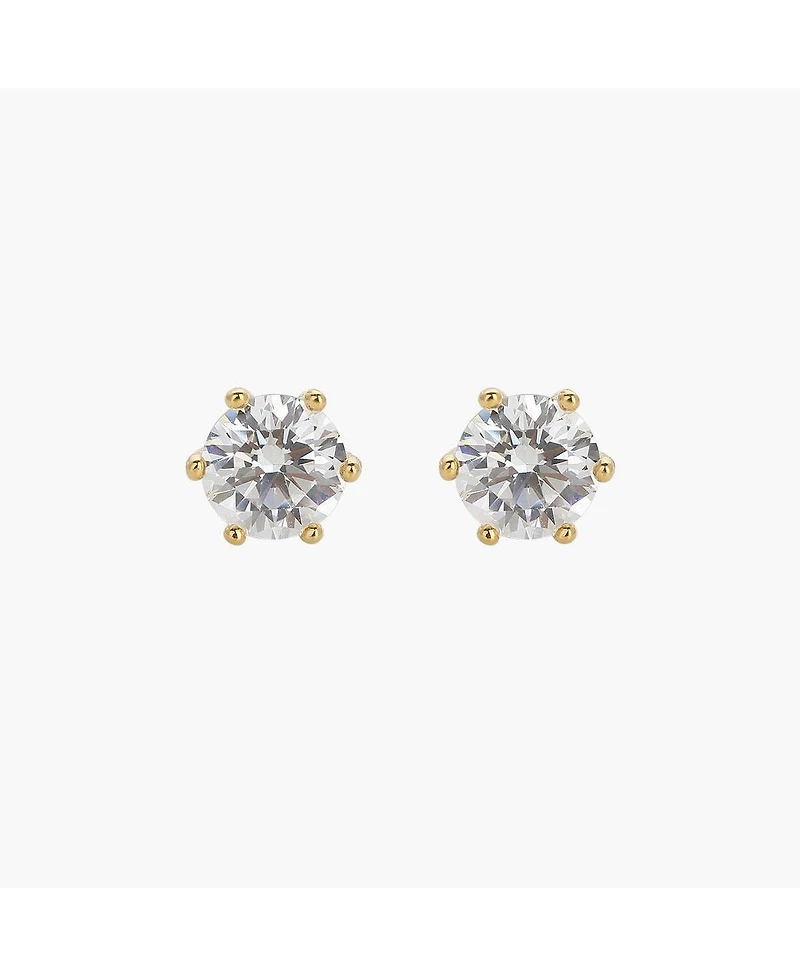 Sterling Silver 18k Gold Plated Estelle Stud Earrings – Dainty Summer Earrings, Lightweight, Vacation Style, Warm Weather Look