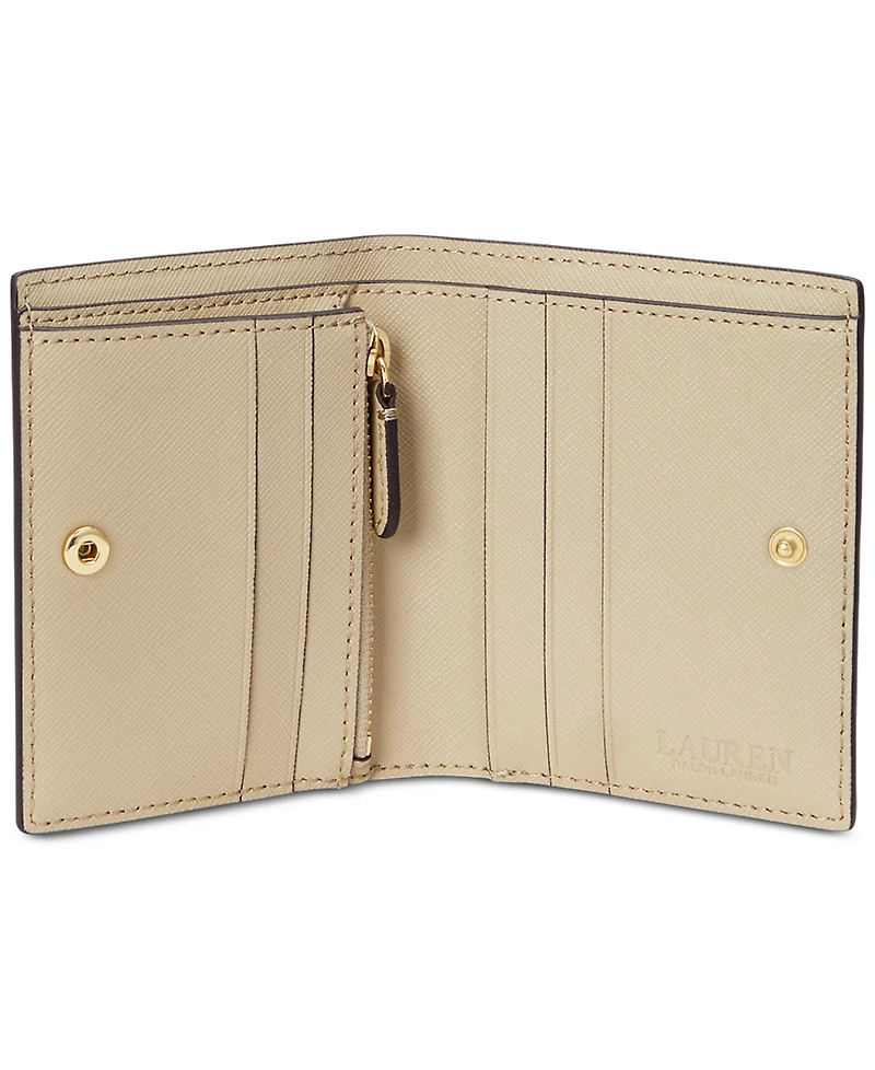 Lauren Ralph Crosshatch Leather Compact Wallet