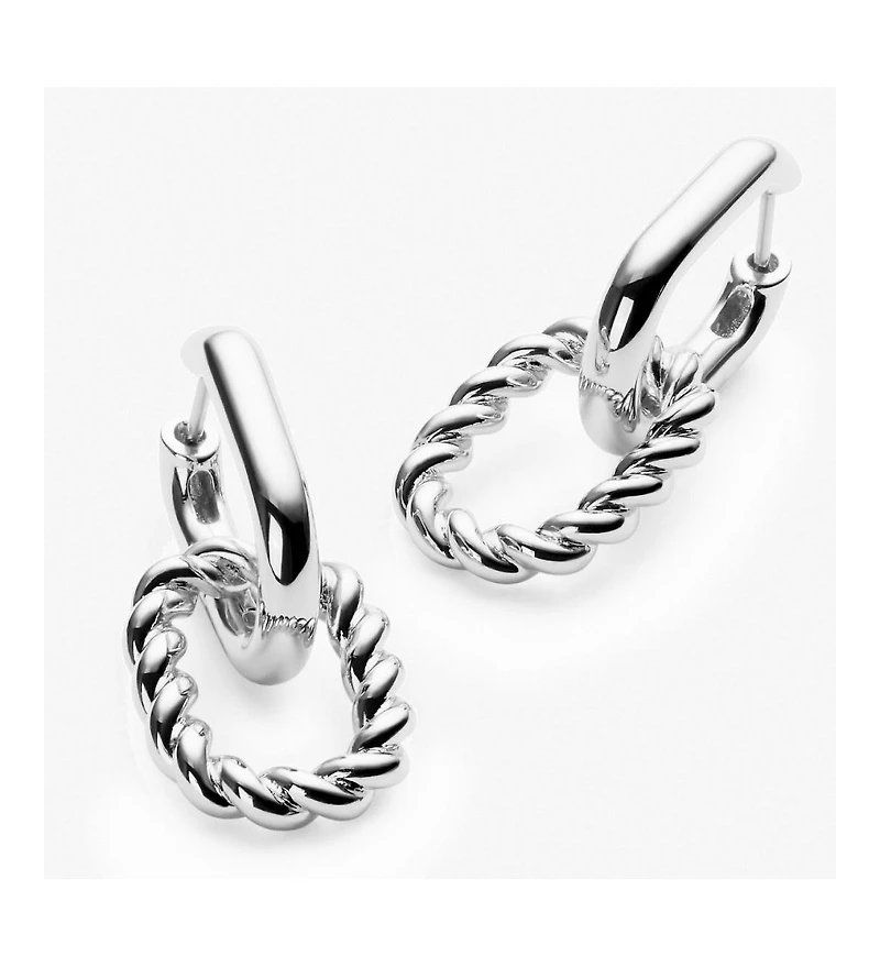 Ana Luisa Double Hoop Earrings - Ash Double Silver