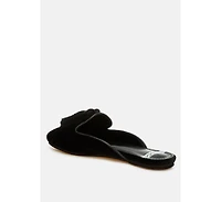 Cardinal Tassel Detail Velvet Mules