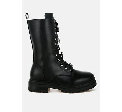 Nimba Rhinestone jewelled Chunky Boots