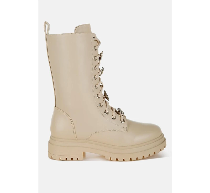 Nimba Rhinestone jewelled Chunky Boots