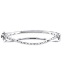Moissanite Crossover Bangle Bracelet (1/2 ct. t.w.) in Sterling Silver