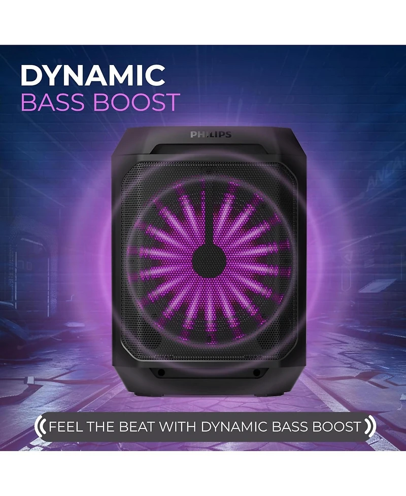 Philips Bluetooth Party Speaker, Dynamic Bass Boost, 14W Output Power, Led Lighting, Portable Party Speaker, Aux-in, Usb Playback