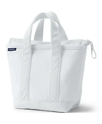 Lands' End Small Solid Color Zip Top Canvas Tote Bag
