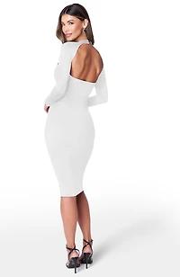 Bebe Womens Cut Out Knit Bodycon Dress