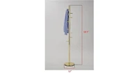 Kings Brand Furniture Hyre 8 Hook Entryway Hall Tree Coat & Hat Rack Stand, Brass
