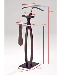 Kings Brand Furniture - Curved Suit Rack Valet Stand, Clothes Rack, Clothing Organizer, Jacket Hanger, Chrome/Walnut