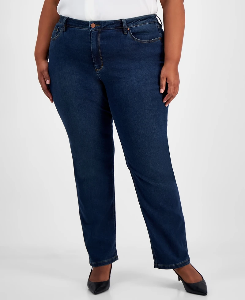 Jones New York Plus Lexington Straight-Leg Jeans