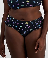 Salt + Cove Plus Ruffled Butterfly-Print Swim Bottoms, Created for Macy's