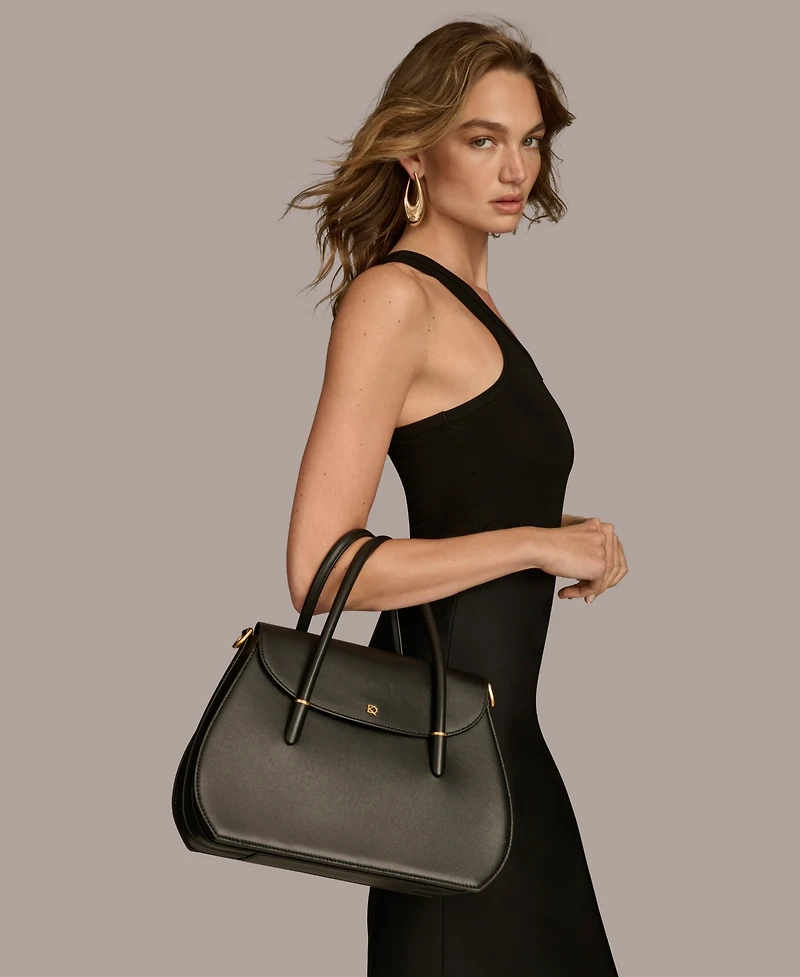 Donna Karan New York Bellerose Double Top Handle Leather Satchel