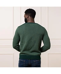 Hope & Henry Men's Crew Neck Shoulder Detail Sweater