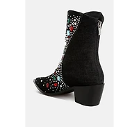 Starlit Multi Color Stones Embellished Boots