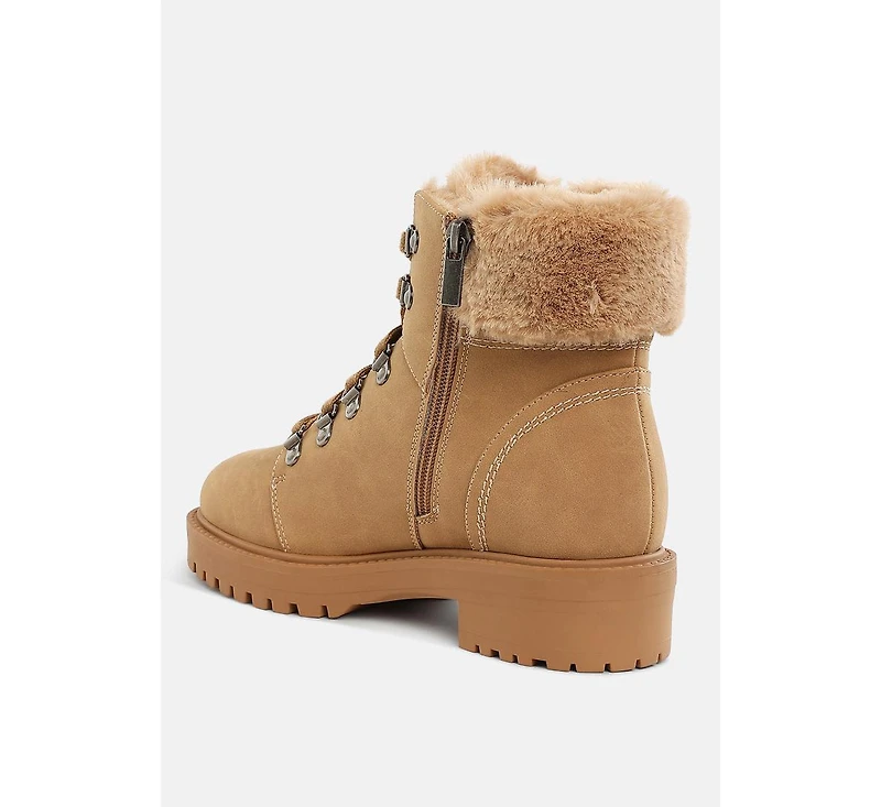 Maranta Faux Fur Collar Ankle Boots