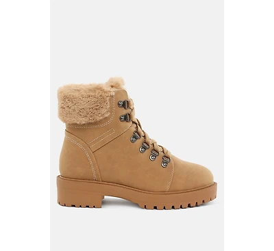 Maranta Faux Fur Collar Ankle Boots