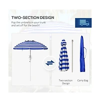 Slickblue Outdoor Beach Umbrella - Portable Sunshade for Beach, Patio, and Backyard Relaxation