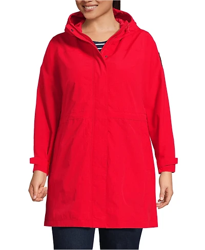 Lands' End Plus Squall Hooded Waterproof Raincoat