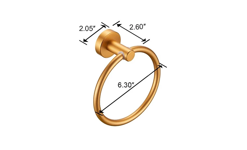 Slickblue Towel Ring Golden Gold, Bath Hand Thicken Space Aluminum Round Holder for Bathroom