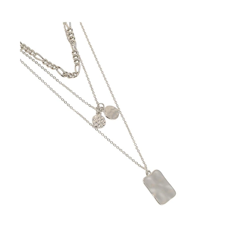 Sohi Women's The Dented Charm Multi-Layer Necklace