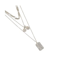 Sohi Women's The Dented Charm Multi-Layer Necklace