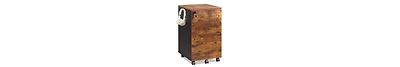 3-Drawer Rolling File Cabinet with Lock, Wood Under Desk Filing Cabinet for Home Office, Fits Letter/Legal/A4 Size, Rustic Brown