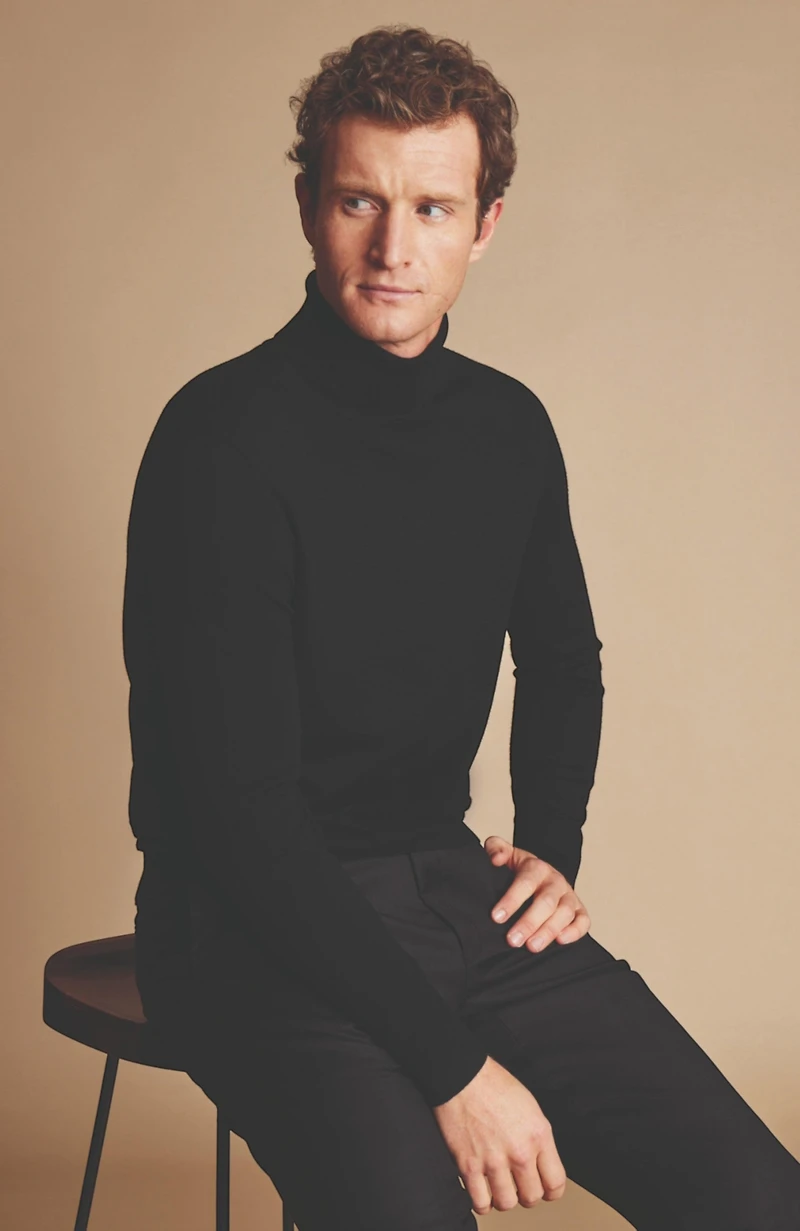Charles Tyrwhitt Men's Pure Merino Roll Neck Sweater
