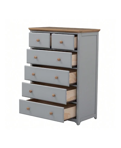 gaomon Wooden Chest With 6 Drawers Wood Rustic Tall Chset Storage Cabinet Dressers Organizer For Bedroom Hallway Living Room