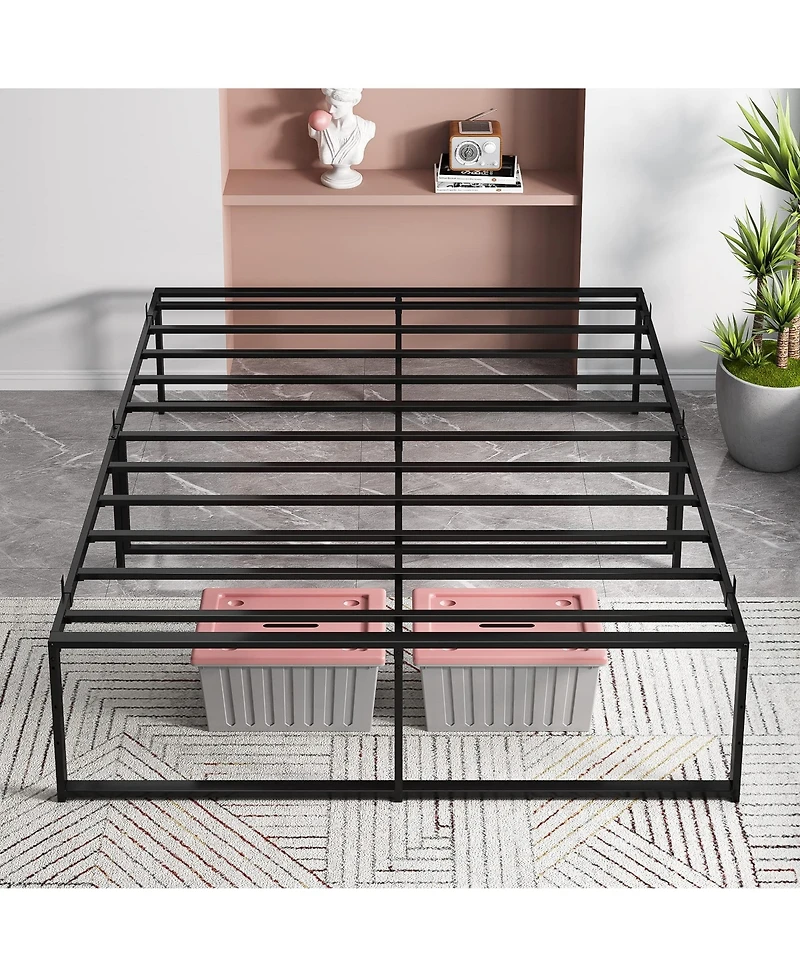 gaomon Queen Size Bed Frame Platform, 14 inch Metal Twin Bed Mattress Frame with 3 in 1 Steel Support