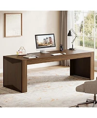 Tribesigns 79-Inch Extra Long Desk, Two Person Desk Double Desk for Home Office, Wooden Long Computer Desk, Writing Table Study Desk for Office