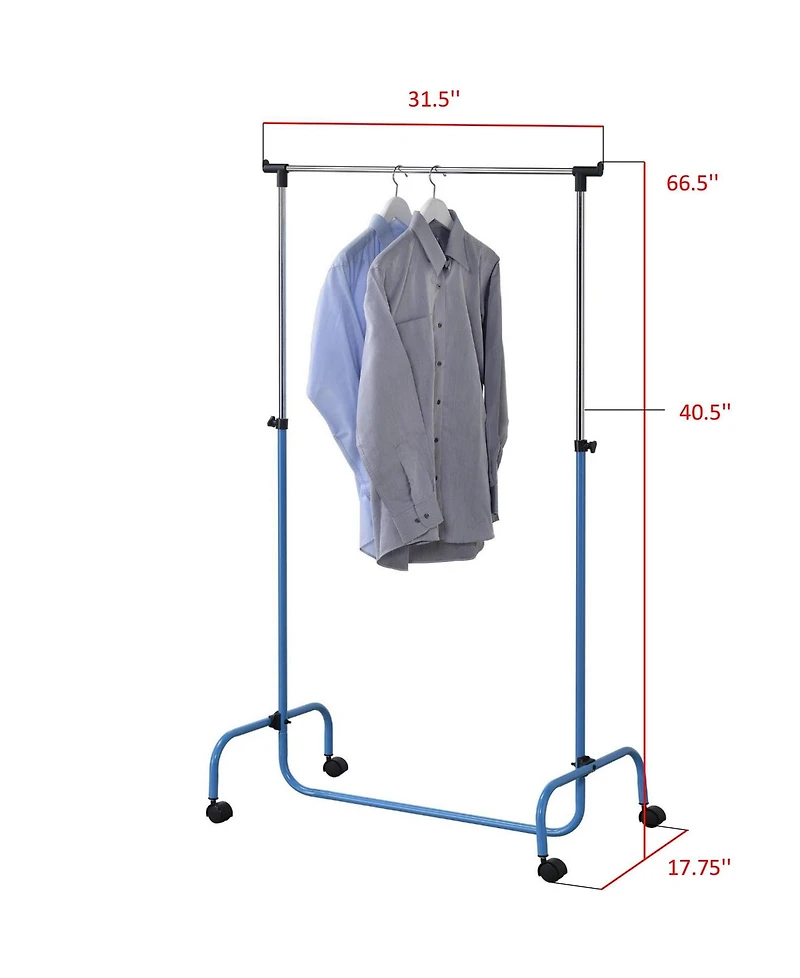 Kings Brand Furniture Standard Rod Clothing Garment Rack, Rolling Clothes Organizer on Wheels for Hanging