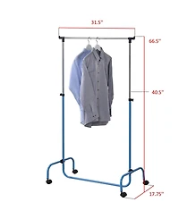 Kings Brand Furniture Standard Rod Clothing Garment Rack, Rolling Clothes Organizer on Wheels for Hanging