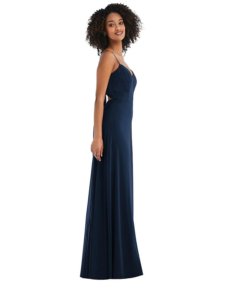 Women's Tie-Back Cutout Maxi Dress with Front Slit