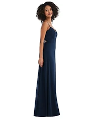 Women's Tie-Back Cutout Maxi Dress with Front Slit
