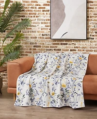 Lucky Brand Wildflower Plush Throw, 50" x 70"