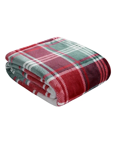 Lucky Brand Plaid Plush Throw, 50" x 70"