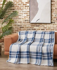 Lucky Brand Plaid Plush Sherpa Throw, 50" x 70"
