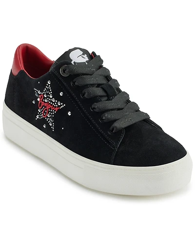 Karl Lagerfeld Paris Women's Cate Sayings Lace Up Sneakers