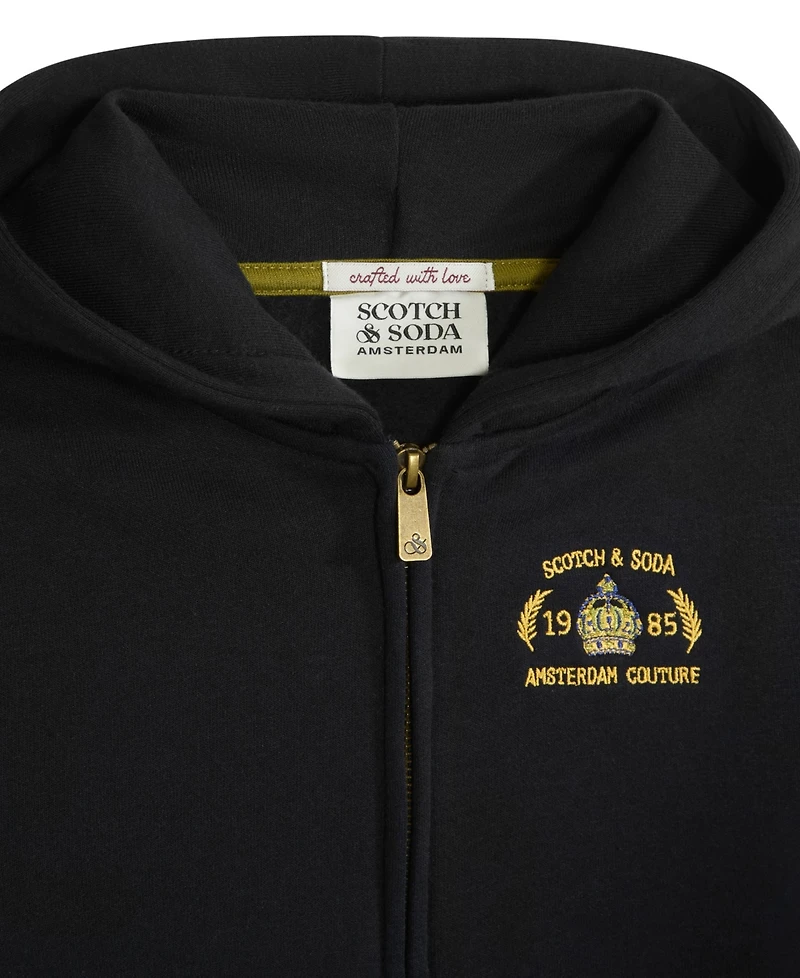 Scotch & Soda Big Boys Graphic Fleece Zip Up Hoodie