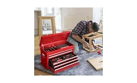 Slickblue Heavy-Duty Steel Tool Cart Cabinet with 5 Lockable Drawers - 330lb Capacity in Red for Secure Storage