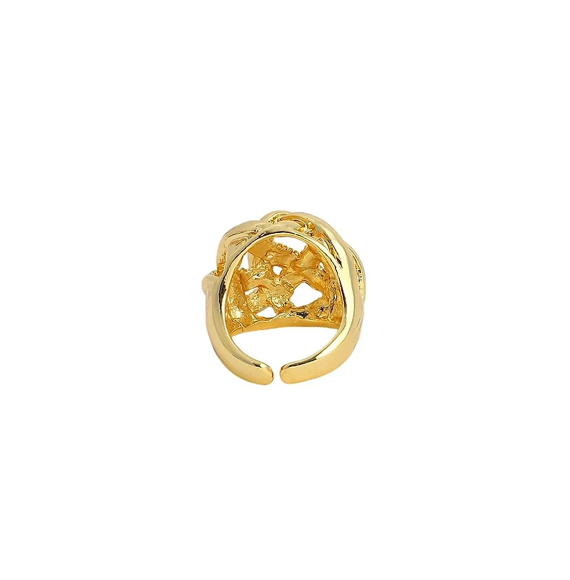 Sohi Women's The Basket Weave Statement Ring