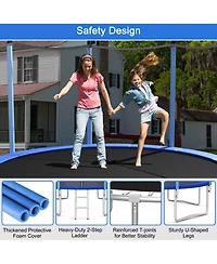 Gymax 14FT Jumping Exercise Recreational Bounce Trampoline for Kids W/Safety Enclosure