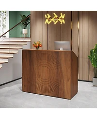 Tribesigns 47 inch Retail Counter,Modern Front Desk Reception Room Table with Cable Grommet,Reception Counter