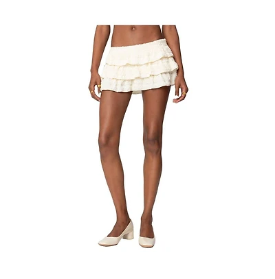 Edikted Women's Margaux Textured Ruffle Mini Skort