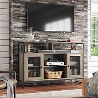 Wlive TV Stand 55 inch TvTall Entertainment Center with Storage Farmhouse Industrial Console for Bedroom Living Room